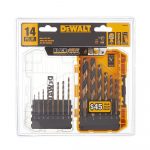 DEWALT Drill Bit Set, 14-Piece, 135 Degree Split Point, For Plastic, Wood and Metal