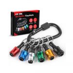 Katerk 6PCS 1/4 Inch Hex Shank Screwdriver Bits Holder Keychain